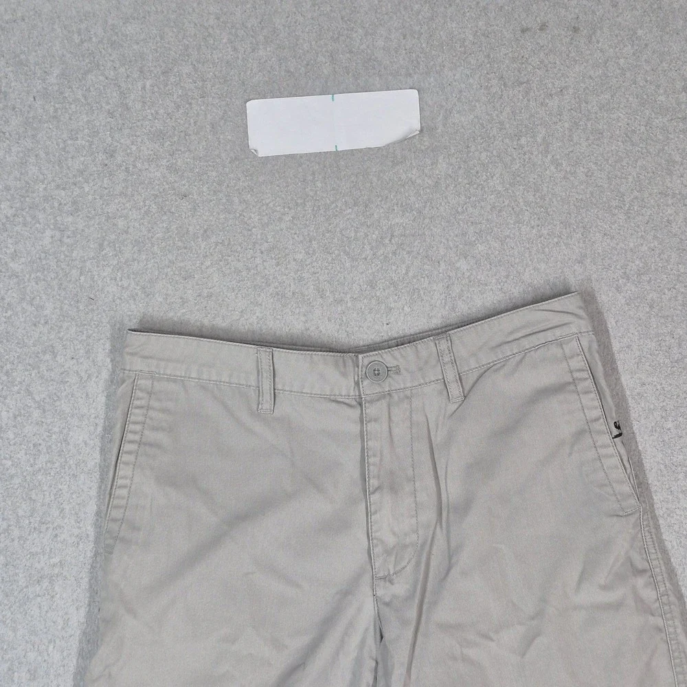 Quiksilver Men Shorts 30 Gray Embroidered Chino 10.5